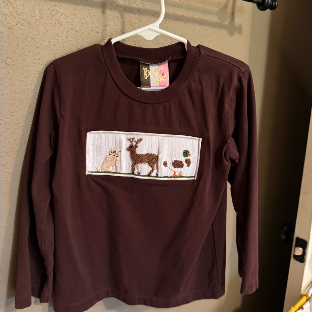 Boys smocked hunting shirt